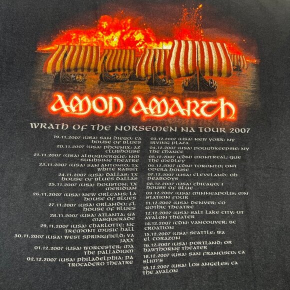VTG AMON AMARTH DEATH METAL T Shirt WRATH OF THE NORSEMEN TOUR 2007 L Large Mens - Picture 10 of 10